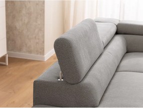 Jasnoszary narożnik z tkaniny szenilowej (lewostronny/w kształcie litery L) Marbeya – Ropez