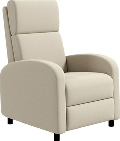 HOMCOM Fotel Relaksacyjny Telewizyjny, Wysuwany Podnóżek, Regulacja do 160°, 64 x 86 x 102 cm, Kremowy