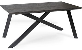 Stół Prostokątny Rozkładany HAMILTON 160-200 cm Czarny Nowoczesny Loft