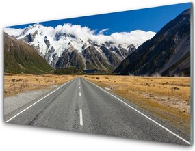 Panel Szklany do Kuchni Zimowy Szlak Górski