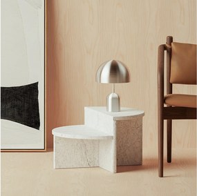 Stolik pomocniczy z marmuru – biały – Swan Low