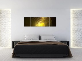 Obraz żółtej abstrakcyjnej spirali (170x50 cm)