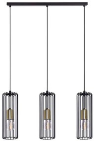 Czarno-złota druciana lampa wisząca nad stół - S775 W4-P32
