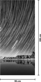 Fototapeta na drzwi - Czarno - białe gwiaździste niebo (95x205cm)