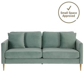 Turkusowa aksamitna sofa CosmoLiving by Cosmopolitan Highland