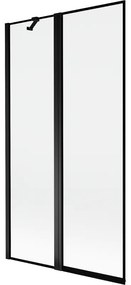 Mexen Mist parawan nawannowy 2-skrzydłowy lewy 100 x 150 cm, czarna ramka, czarny - 8A9-100-011-70-70-L