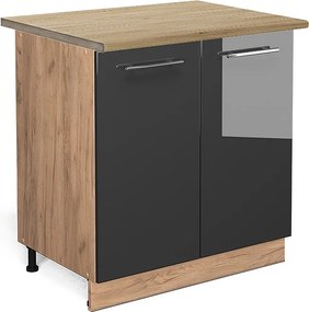 Szafki kuchenne antracyt wysoki połysk 80x60x82 fame-line