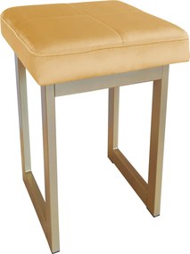 Taboret SOLID tkanina Welur stelaż metalowy STOŁEK LOFT : Kolor Stelaża - Złoty, Kolor tkaniny - VELVET - MG15, Typ tkaniny - Velvet, Wysokość - 60 cm