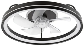 LED Plafon z wentylatorem FARGO LED/37W/230V czarny + pilot