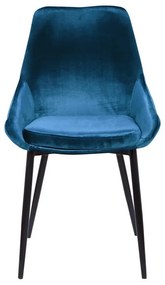 Zestaw 2 krzeseł MASURIE – Welur– Granatowe