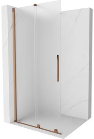 Mexen Velar ścianka prysznicowa rozsuwana Walk-in 100 x 200 cm, szron 8 mm, różowe złoto - 871-100-000-33-60