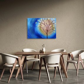 Obraz na szkle - Drzewo zakrywające słońce (70x50 cm)