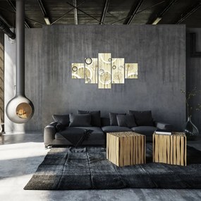 Abstrakcyjny obraz z dmuchawcami (125x70 cm)