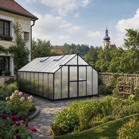 Szklarnia 245 x 305 x 606 cm, wzmocniona konstrukcja, poliwęglan 6 mm