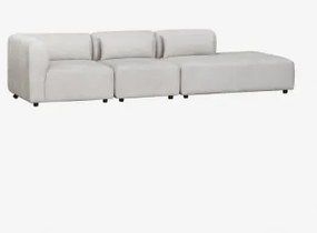 Sofa Modułowy Narożny 3-częściowy Z Prawym Szezlongiem Fogler Tkaniny Jasnoszary - Sklum
