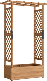 Outsunny Podwyższone grządko z kratownicą i daszkiem, do kwiatów, owoców, warzyw, ziół, 110 x 44 x 181 cm, drewno, pomarańczowy | Aosom PL