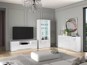 Komoda z oświetleniem LED Glamour 02, biały połysk