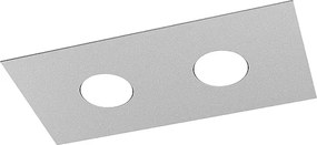 Prostokątna lampa sufitowa Toplight Area z 2 źródłami światła i oprawką GX53, struktura szara, nowoczesny design 40x20x3 cm