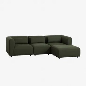 Fogler 3-częściowa Modułowa Sofa Z Pufem Chenille Salvia Zieleń - Sklum