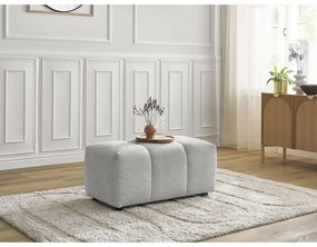 Jasnoszary podnóżek z tkaniny szenilowej Roxelane – Bobochic Paris