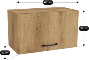 Zestaw Mebli Kuchennych MODERN 200 cm Czarny/Dąb Evoke Loftowy