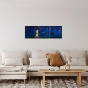 Obraz - Lampiony szczęścia, Bangkok (z zegarem) (90x30 cm)