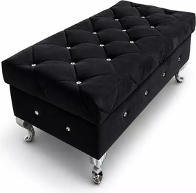 Skandynawski fotel uszak z dużym podnóżkiem Glam 90 cm