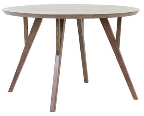 Brązowy okrągły stół z blatem z drewna akacjowego ø 140 cm Quenza – Light &amp; Living