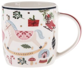 Biały porcelanowy kubek ze świątecznym motywem 370 ml Jolly – Dakls