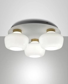 Lampa sufitowa LED Kino Ø50cm 36W 3900lm 3000K Ściemnialna, Metalowa rama i białe szkło borokrzemianowe, Klasa 1, IP20 - Kino