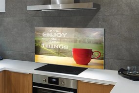 Szklany Panel Napis na Kubku w Naturze