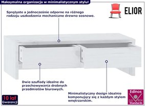 Biała podstawka pod monitor z drewna sosnowego - Swakson