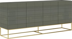Czterodrzwiowa komoda szeroka na złotych płozach Rose Hill RH01