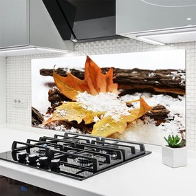 Szkło Dekoracyjne do Kuchni Złoty Liść Jesienny