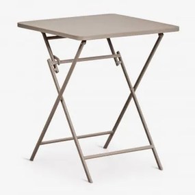 Składany Kwadratowy Stół Ogrodowy 60x60 Cm Ze Stali Tamarit Moka Brown - Sklum