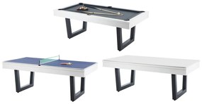 Stół wielofunkcyjny - Bilard i Ping-pong - Biały i czarny - dł. 213,4 x szer. 111,8 x wys. 78,5 cm - MELIAN