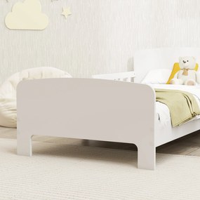 AIYAPLAY Łóżko dziecięce z barierkami ochronnymi, łóżko dla maluchów dla dzieci w wieku 3-8 lat, MDF, biały