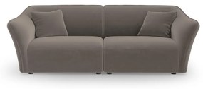 Brązowa aksamitna sofa 206 cm Tokyo – Cosmopolitan Design