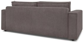 Ciemnobrązowa sztruksowa rozkładana sofa 245 cm Nihad – Bobochic Paris