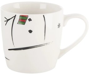 Biały porcelanowy zestaw kubka i miski ze świątecznym motywem 2 szt. 350 ml – Orion