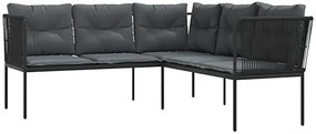 Narożna sofa ogrodowa czarna - Niwa