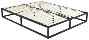 Rama z listewkami metalowa 160 x 200 cm - 2 x 19 listewek - Czarny - RAMMUS marki YSMÉE