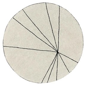 Kremowy bawełniany okrągły dywan tkany ręcznie odpowiedni do prania ø 160 cm Trace Beige – Lorena Canals