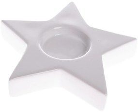 Świąteczny ceramiczny świecznik na tea light Astrebiały, 11,5 x 11,5 cm