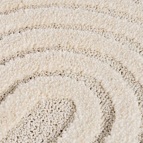 Dywan nowoczesny Art 3D Geometria kremowy 160 cm x 160 cm koło
