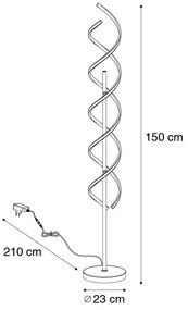 Lampa podłogowa złota z 3-stopniowym ściemnianiem LED w stopniach Kelvina - HenkDesignerski Oswietlenie wewnetrzne