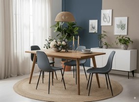 Szare krzesło OSAKA z czarnymi nogami