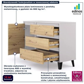 Komoda na ubrania kaszmir + dąb artisan R5-B95