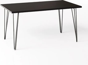 Stół FISK 138 x 80 cm do kuchni, salonu, jadalni Czarny