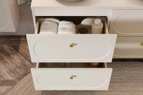 Szafka pod umywalkę DONNA SAND 2S 60cm beż piaskowy z umywalką nablatową WIKI COMAD